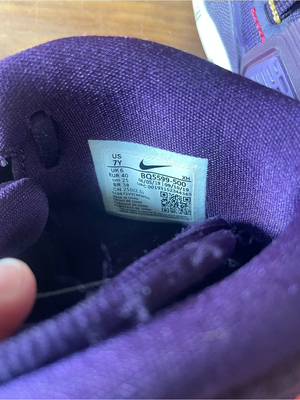 Nike Kyrie Kids' Purple Basketball Shoes with Strap 7Y unique athletic casual
